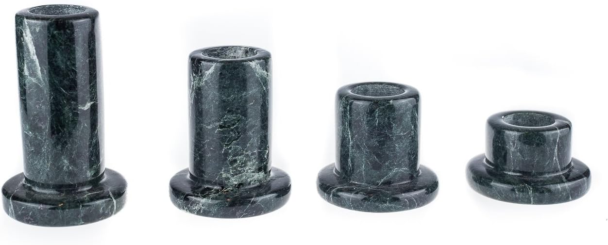 Im Advent: Festive Candle Holders Set of 4 Marble Advent Wreath, stone, Green, 9 cm