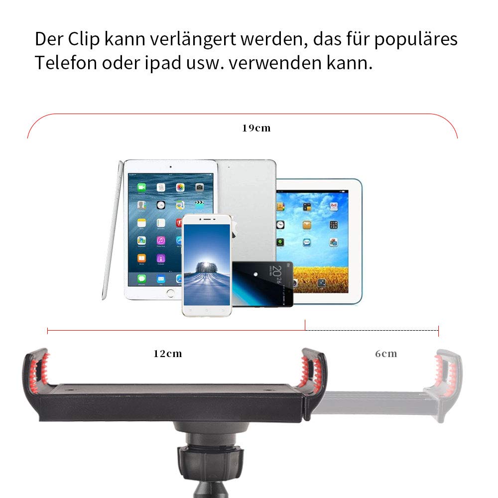 Racksoy 360-Grad Verstellbare Schwanenhals-Tablet-Telefon Stehen Handy Halter, Handy Halterung, Flexible Lange Faule Arm Clip Phone Mount für iPad iPhone-Serie/Samsung Galaxy-Serie und Vieles Mehr