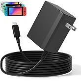 Replacement for Nintendo Switch 1 Charger AC Adapter, Power Cord | Compatible with Switch Lite/OLED/Steam Deck-39W 15V 2.6A Fast Charging with 5FT USB C Cable, TV Mode Support