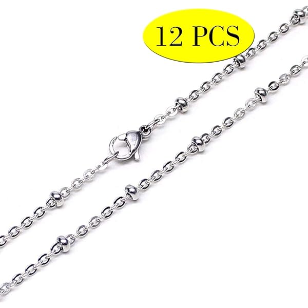 18 Inch Wholesale 12 PCS Gold Plated Over Solid Brass Chain Bulk Finished Chains for Jewelry Making 18-30 Inches 1.5MM