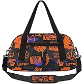 Gym Travel Duffle Bag for Boys - Basketball Kids Overnighter Weekend Bag with Front Zipper Pocket for School Practice, Teens Carry-On Size Sleepover Bags