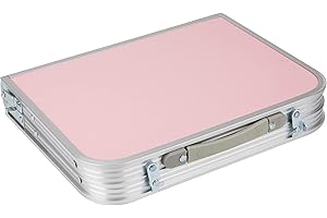 Mind Reader Lap Desk Laptop Stand, Bed Tray, Collapsible, Dorm Room, Portable, Dorm, MDF, Metal, 59.7Lx40.6Wx25.4Hcm, Pink