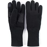 HEAT HOLDERS Men's Smart Fleece Touch Screen Gloves - Insulated Cold Gear Gloves - Warm, Soft + Comfortable - Winter Accessories - Men&rsquo;s Gift | Black/Medium/Large