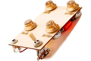 LAMSAM Pre-soldered Wiring Harness for Guitars with Humbucker Pickup, Standard Wiring Kit with Long Shaft Potentiometers Orange Capacitors Toggle Switch Output Jack to Upgrade Your Guitar's Sound
