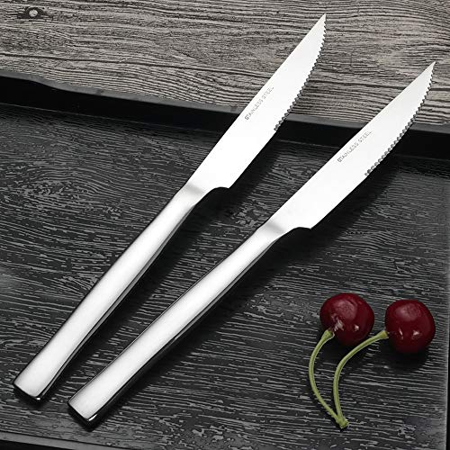 Idomy 6-Piece Stainless Steel Steak Knife Set, Multipurpose Kitchen Serrated Knives