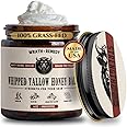 Wrath & Remedy Handmade Whipped Organic Beef Tallow for Skin - 4 OZ (Unscented) — Grass Fed Beef Tallow Moisturizer and Honey Balm for Silky, Sensitive-Skin, Eczema, Rosacea - Free of Harsh Chemicals