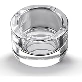 Lxuwbd Crystal Glass Ashtray Cigarette Ashtray Outdoor Ashtray Round Ashtray Portable Ashtray Suitable for Indoor and Outdoor use