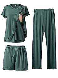 Rnxrbb 3 Piece Postpartum Nursing Pajamas Set