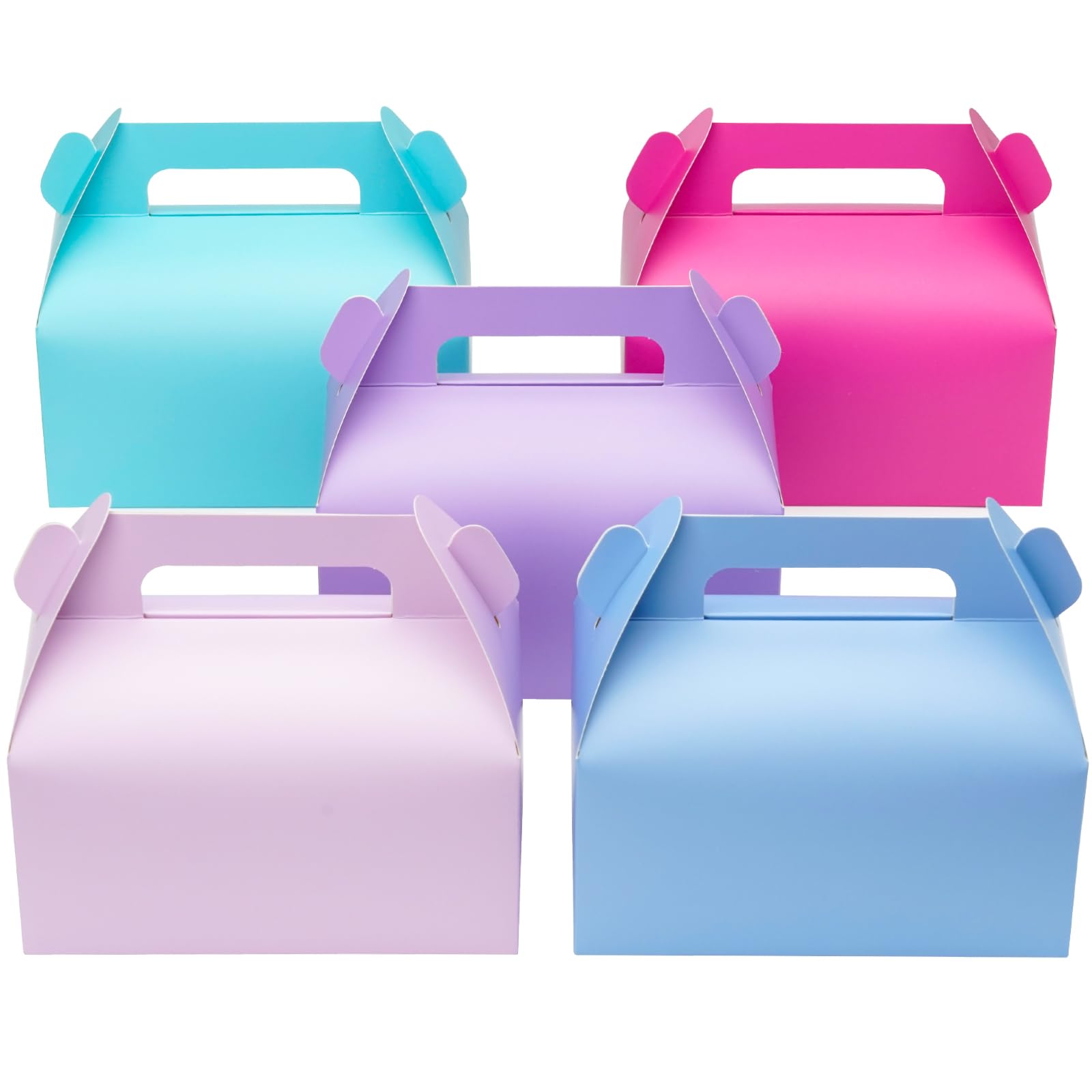 Photo 1 of UnicoPak 30 Pack Pastel Gable Treat Boxes Party Favor Goodie Bag Boxes for Candy Treats Goody Cookie Toys for Birthday Party, 6.5x3.5x4 Inches