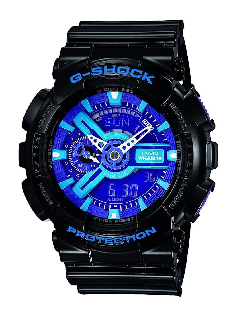 Amazon.com: Casio Men's GA110HC-1A G-Shock Black/Blue/Purple Multi-Function  Digital Watch: Casio: Watches