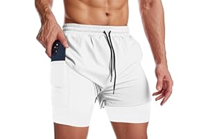 Muscle Killer Men's 2 in 1 Running Shorts Quick Dry Gym Athletic Shorts with Liner Workout Short for Men with Pockets