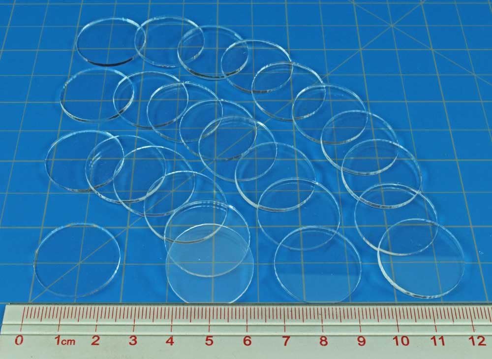 LITKO 25mm Clear Circular Miniature Bases, 1.5mm Thick (25), Multicolor - Image 3
