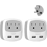 UK Ireland Power Plug Adapter, TESSAN Type G Travel Adaptor for US to London England Scotland British Hong Kong Kenya Dubai -