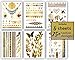Terra Tattoos Gold Metallic Temporary Tattoos Waterproof Nontoxic Long Lasting Perfect for Beach, Festivals, & more (Festival)