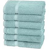 Pinzon Organic Cotton Hand Towels (6 Pack), Spa Blue