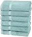 Amazon Brand – Pinzon Organic Cotton Hand Towels, Set of 6, Spa Blue, 30
