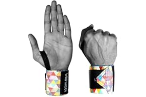 WOD Wear Elastic Wrist Wraps for Powerlifting, Strength Training, Bodybuilding, Cross Training, Olympic Weightlifting, Yoga Support - One Size Fits All