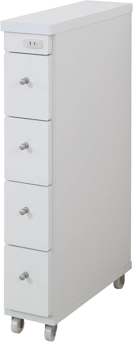 Amazon Jajan スリムキャビネット 幅15cm 奥行44cm 隙間ワゴン 完成品 国産 コンセント付き すきま 収納 隙間収納 スキマ キャスター キャビネット キッチン サニタリー Rsw 1544 キッチンワゴン 収納カート オンライン通販