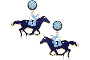 ARATLENCH Kentucky Derby Horse Earrings - Funny Drop Dangle Dangling Earrings for Women, Western Cute Horse Racing Gift