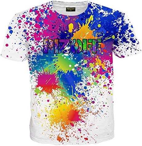 Pizoff Men’s Cat Pattern 3D T-Shirt, Harajuku Style, Fashionable, Unisex Top