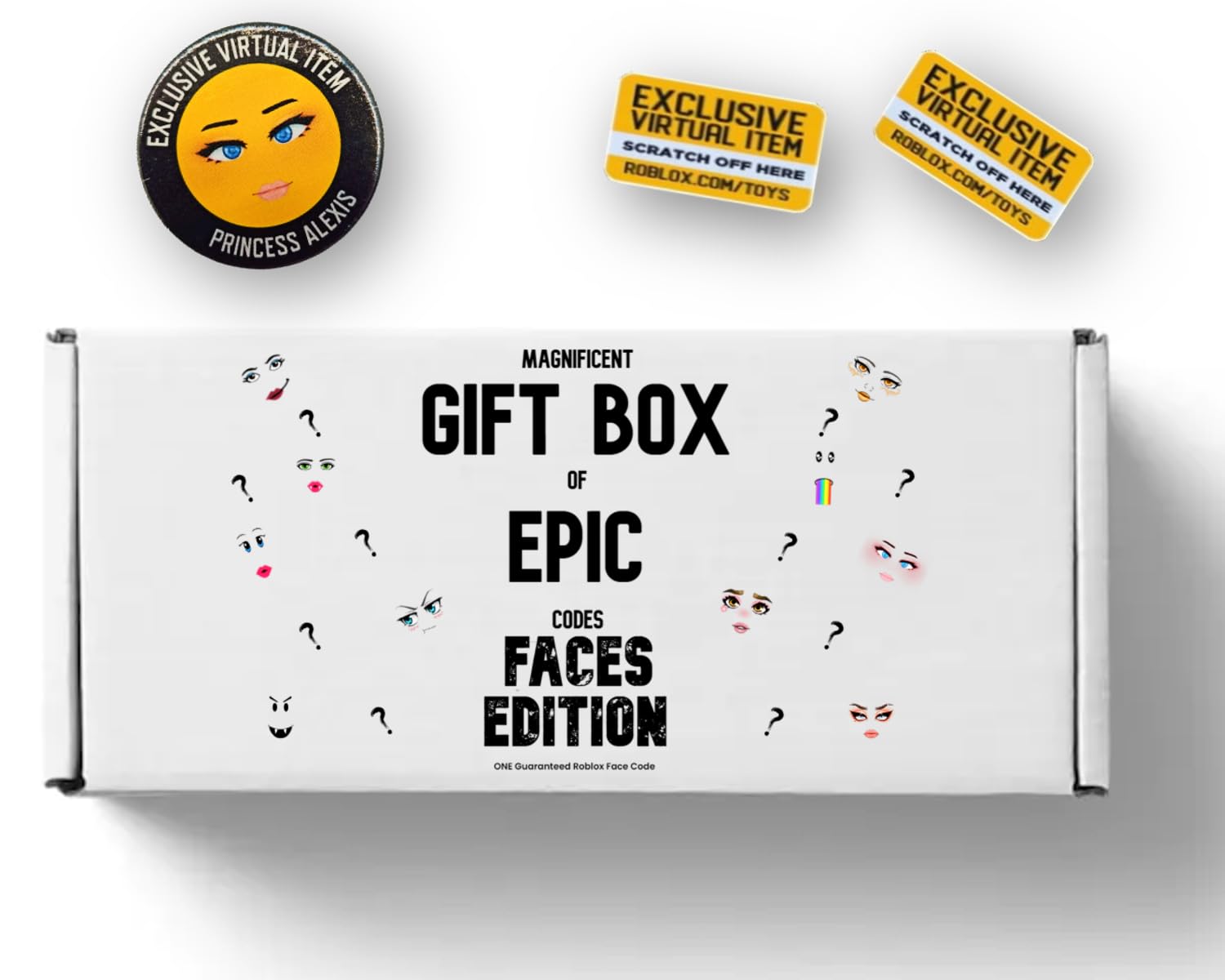 Magnificent Gift Box of Epic Codes: Faces Edition│Face Code Mystery Box - Contains One FACE Code & Two Bonus Codes│Possible Star Sorority, Princess Alexis, Sapphire Gaze, Royale High