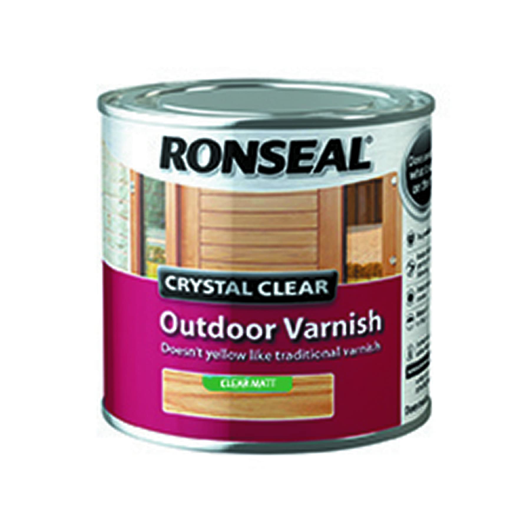 Ronseal CCODVM250 250 ml Crystal Outdoor Matt Finish Varnish - clear