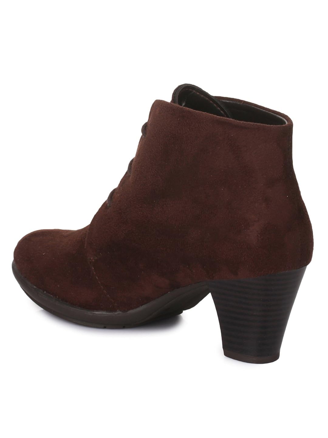 bruno manetti women (ay-102) coffee suede leather heeled boots