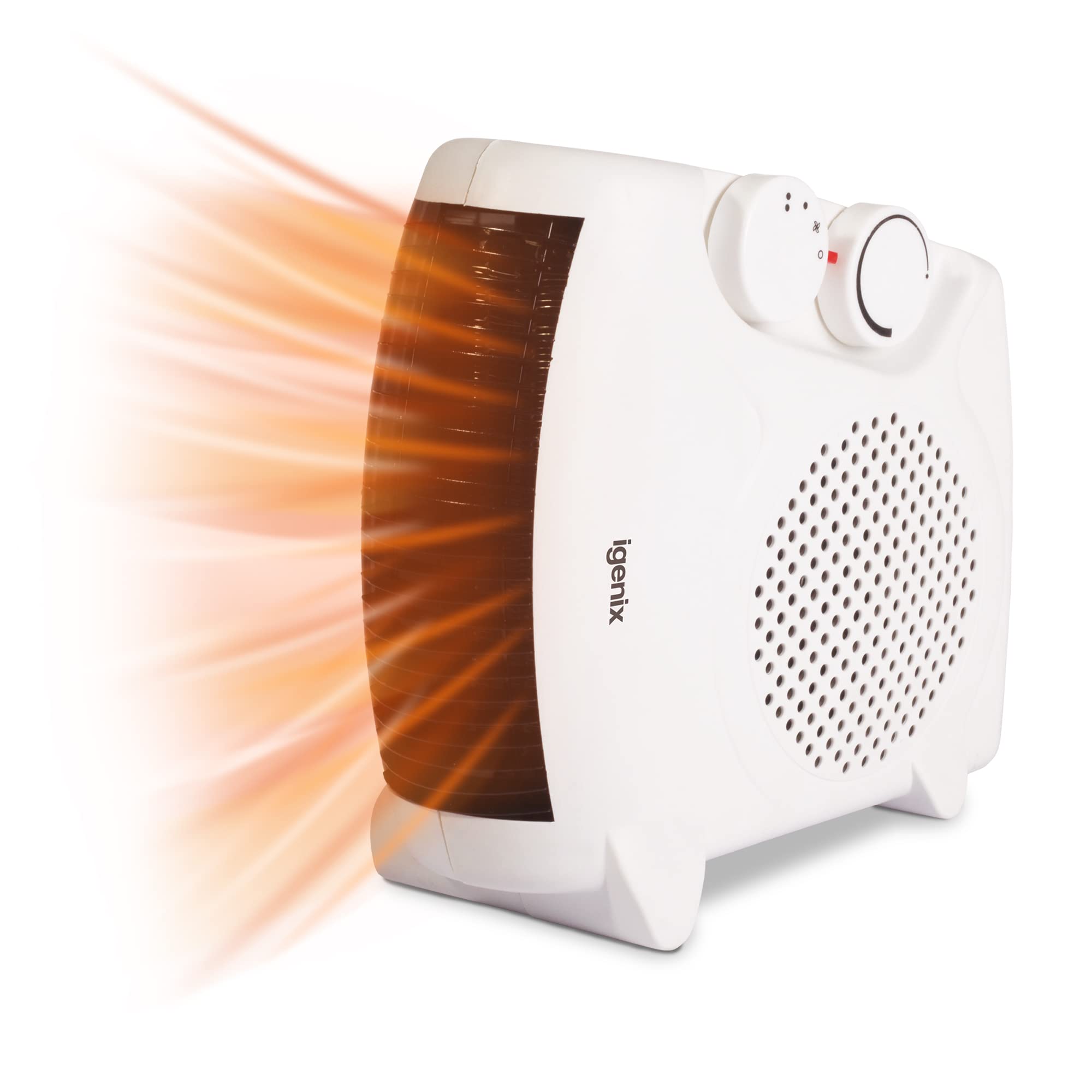 Igenix Portable 2kW Electric Low Energy Fan Heater, Features 2 Heat Settings And Cool Air Setting, With Automatic Shut Off When Its Gets Too Hot, Adjustable Thermostat, White