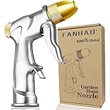 FANHAO Upgrade Garden Hose Nozzle Sprayer, 100% Heavy Duty Metal Handheld Water Nozzle High Pressure in 4 Spraying Modes for