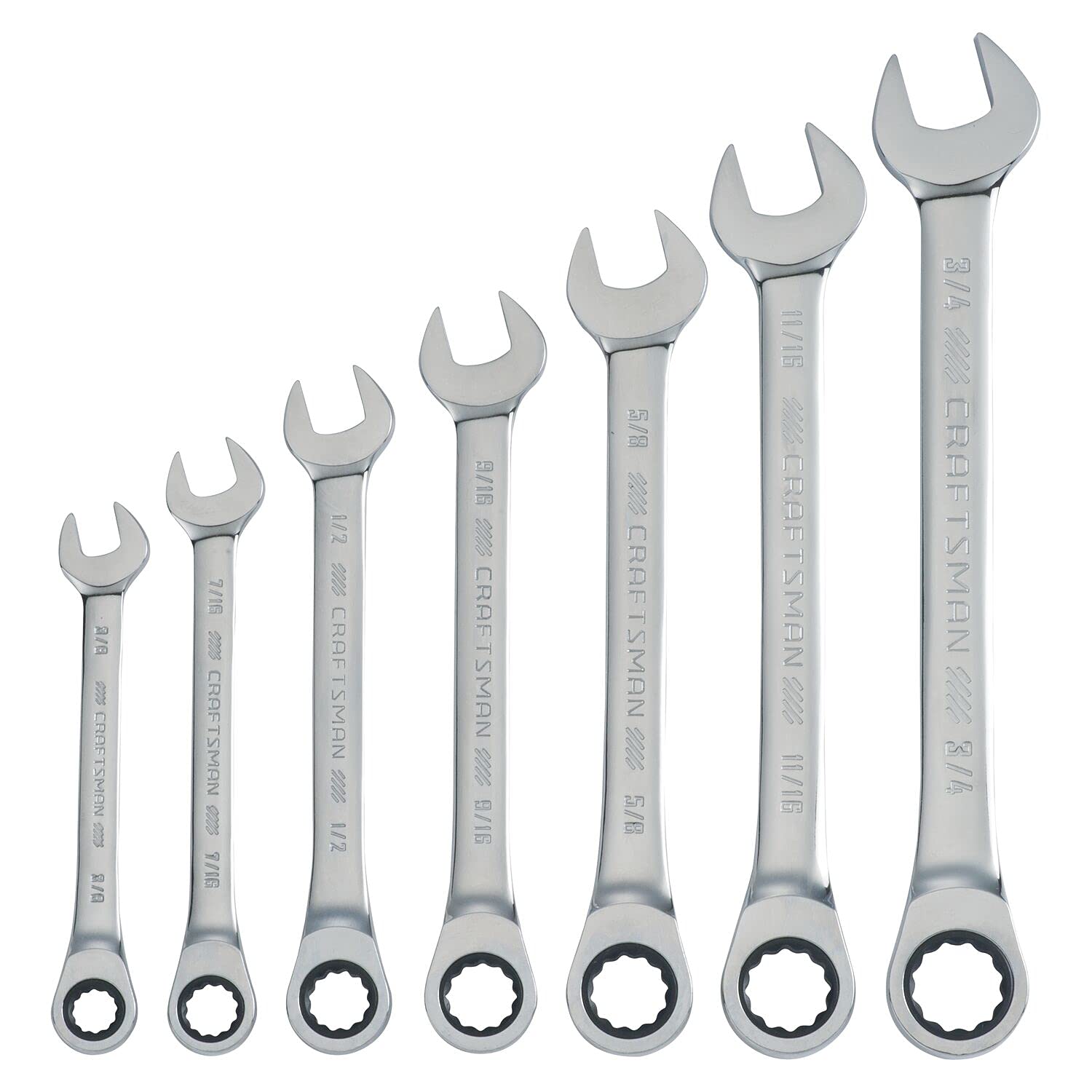 Craftsman CMMT87020 7-Piece 12-Point Standard (SAE) Ratchet Wrench Set