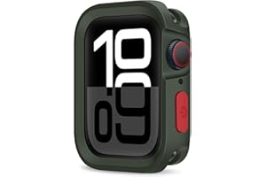 ZZDZZ Rugged Case Compatible with Apple Watch Case 46mm Series 10, Soft Flexible TPU Shockproof Protective Bumper Cover for iWatch 46mm, Army Green