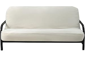 OctoRose Full Size 54x75x8 inch 3 Side Zipper Classic Soft Micro Suede Futon Cover Sofa Daybed Mattress Slipcover (Khaki, Full Size)