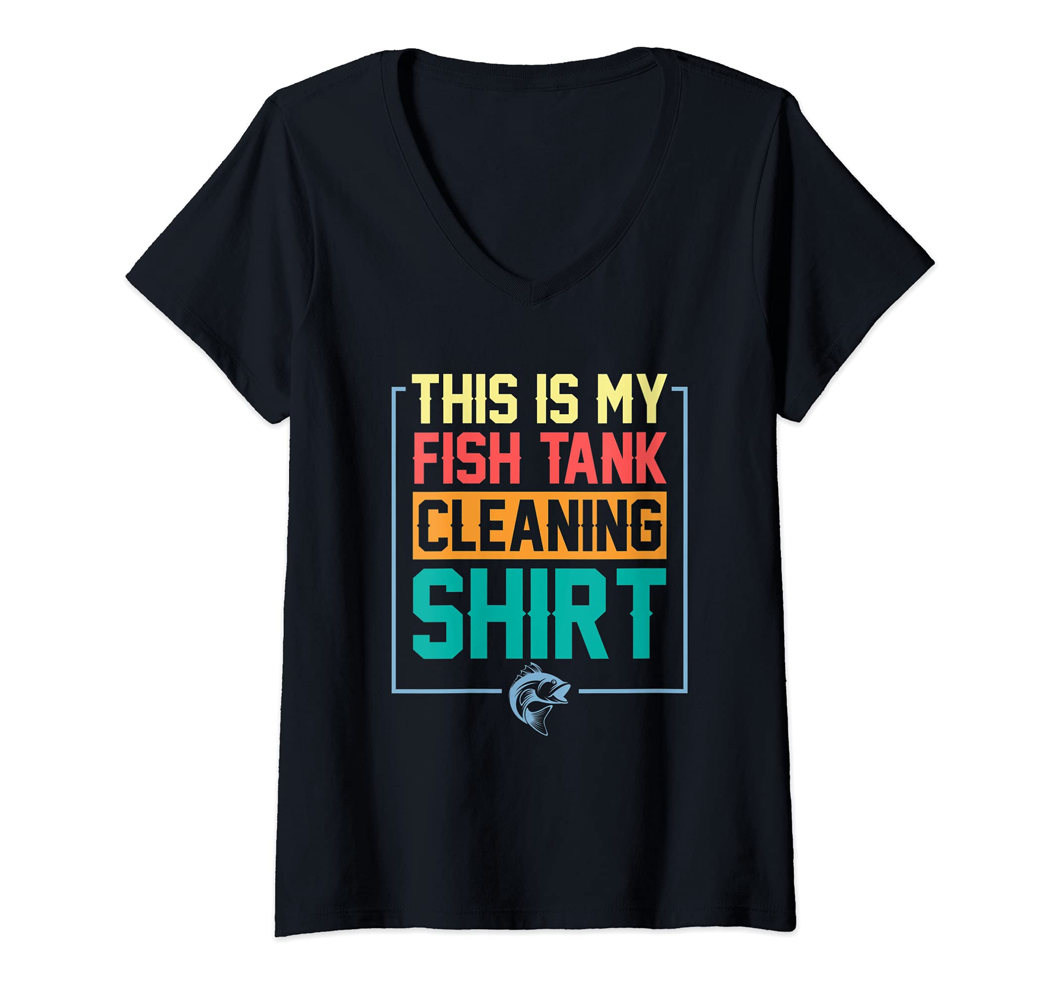 Womens Aquarium Tech Aquascaper Fish Keeper My Fish Tank Cleaning V-Neck T-Shirt