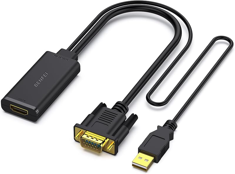 BENFEI VGA to HDMI Adapter 1080P with Audio from VGA to HDMI Display