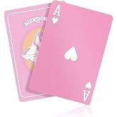 BIERDORF Pink Waterproof Playing Cards Durable Cute Deck of Cards Standard Index Professional Premium Poker Cards Vintage Themed Card Games for Families or Adults Pink Alps Style