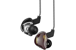 YINYOO CCZ Coffee Bean Gaming Earbuds, 1DD Dynamic Driver in ear Monitor Headphones, Wired Earphones IEM with High Fidelity Sound for Teen, Music, Video, Gaming for Workout Running Church (With mic, Brown)