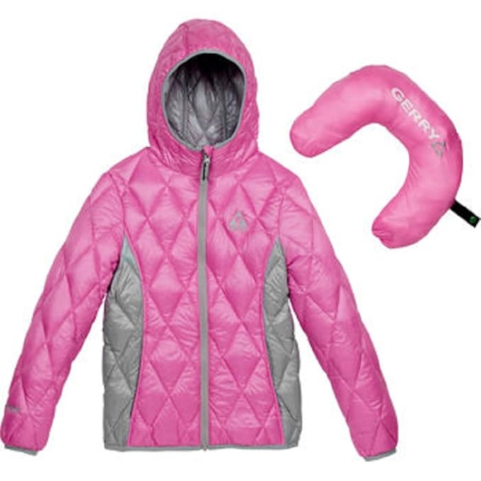 Buy Gerry Girls' Packable Sweater Down JacketPink and Gray, L14/16 at