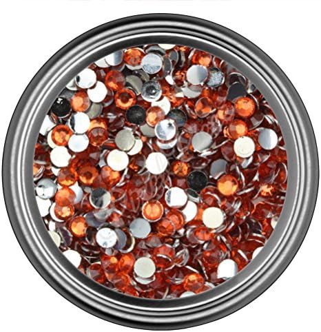 Orange Resin Rhinestones in 2mm 3mm 4mm 5mm 6mm for Flatback Nail Art Cabochon Diy Decoration and Craft (4MM - 500 Pieces) by PixelPiece