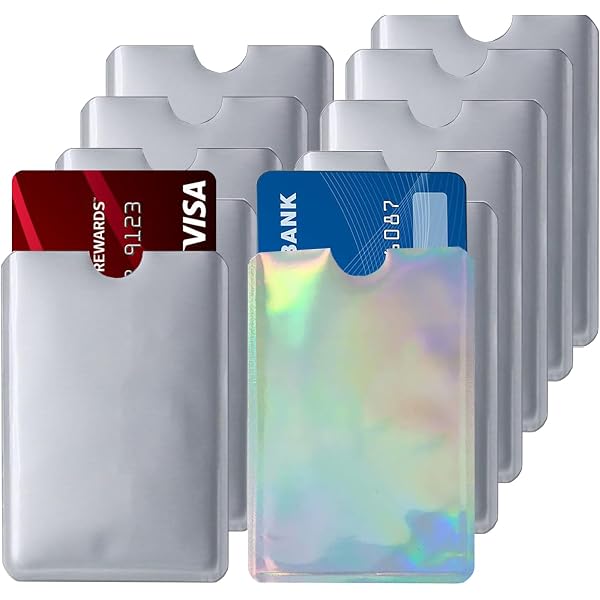 foil lined credit card sleeves Amazon.com : RDEXP RFID Blocking Sleeve Holder Credit Card Secure Protector  Aluminum Foil Material For Men And Women Pack of 10 (Type 1) : Office  Products