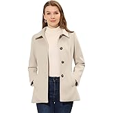 Allegra K Womens Work Office Winter Overcoat Single Breasted Point Collar Pea Coat