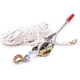 VOPEPZG Rope Puller 3/4 Ton Capacity with 100' of 0.6" Dia. Rope, Come Along Winch, Come Along Puller for Tree Felling, Moving Boats and Trailers, Securing Materials
