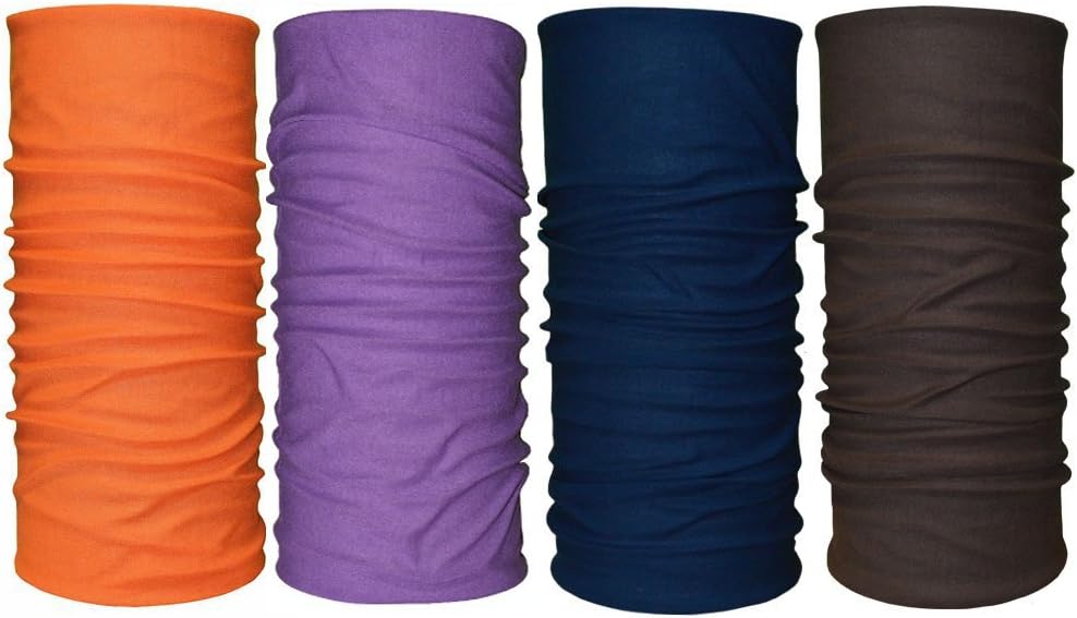 Versatile Sports Headwear Pack of 4 Pcs - Wear it also as a Neck Gaiter, Bandana, Balaclava, Mask & More. Perfect for Running & Hiking, Biking & Riding, Skiing & Snowboarding, Hunting, Camping & Yoga for Women and Men