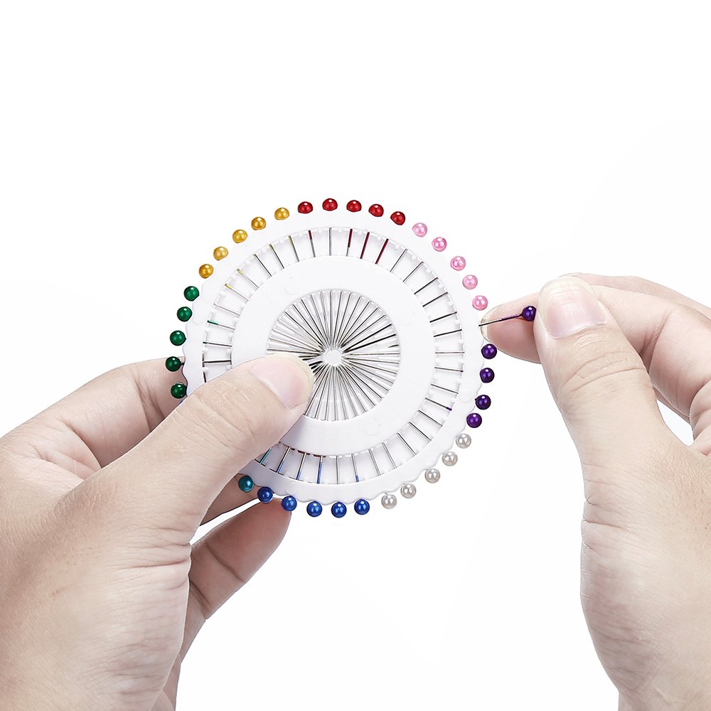 DECORA 480 Pieces Multicolor Sewing Pins Straight Quilting Pearl Head Pins for Christmas and Other Crafts Making