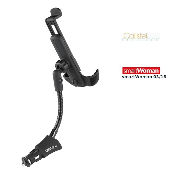 Callstel Handyhalter: Kfz-Halterung für Smartphones 4'- 6,3', USB-Ladeport, 3,1 A, 15,5 Watt (Handy Autohalterung)
