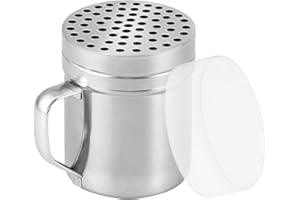 CUSINIUM 10oz Metal Parmesan Cheese Shaker with Large Holes - With Handle - Chili Flakes Dispensers - Pizza Shaker | Style: Coarse