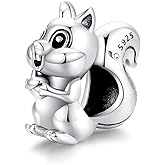 Colorful Enamel Unicorn Charms for Pandora Bracelets 925 Sterling Silver Animal Charms for Bracelets Unicorn Necklace Charm Bracelets for Girls (Squirrel Charm)