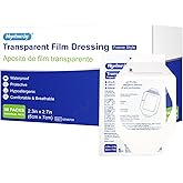 Hysimedy Transparent Film Dressing 2.3x2.7 inch 50 Packs Waterproof Clear Bandages for Swimming, Showering, Post Surgical, IV Shield, Tattoo Aftercare Bandages Shower Shield Wound Cover