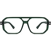 SOJOS Retro Aviator Square Blue Light Blocking Glasses for Women Men,Trendy Computer Frame Eyewear SJ5438