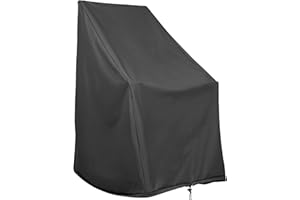 Shine Company Weatherproof Outdoor Rocking Chair Cover, 100% Woven Polyester, Elastic Cord with Toggle, Black