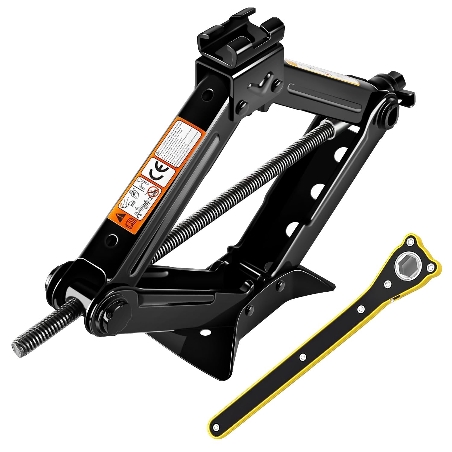 kefflum 2T Scissor Jacks Labor-Saving Design, Trolley Jack Car Jack with Ratchet Wrench Emergency Lift Tool for Car, SUV, MPV, Family Car, Pickup Truck